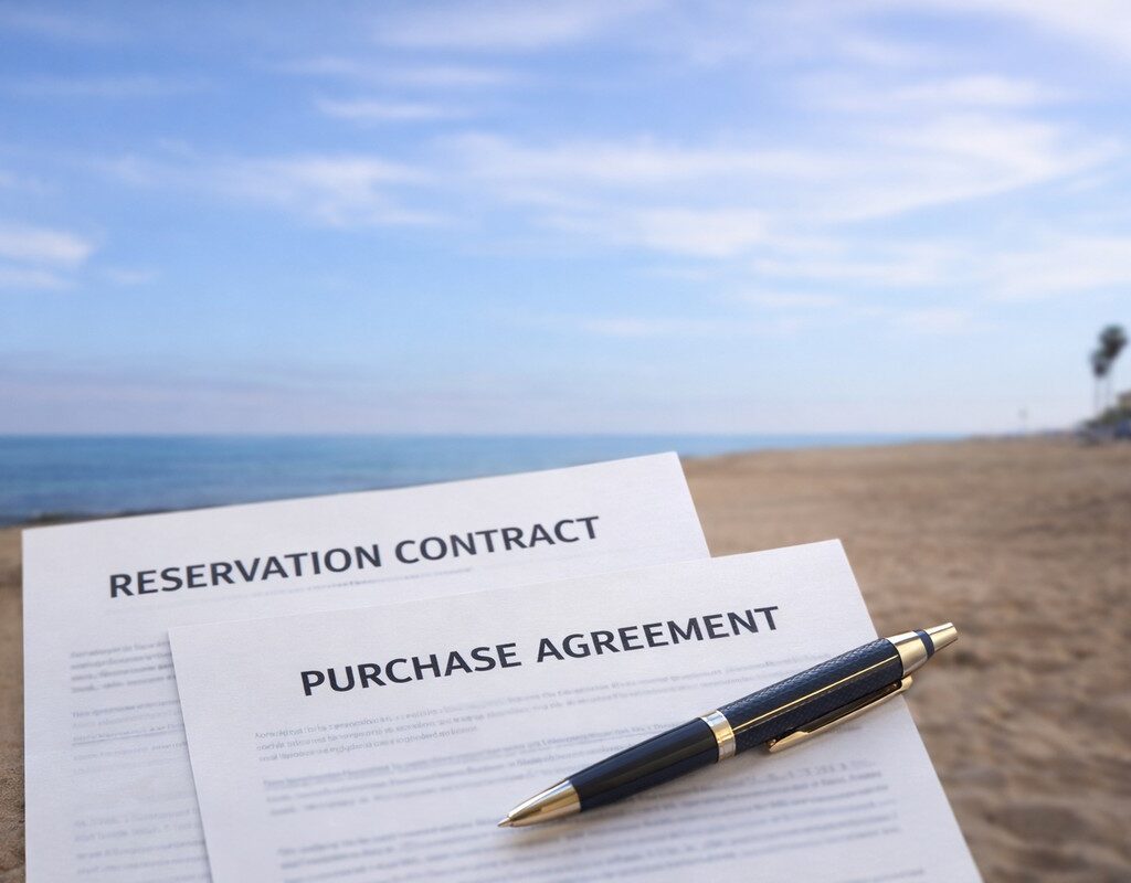 Reservation contract and purchase agreement for a property purchase in Spain